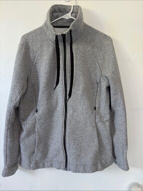 lululemon athletica Grey Full-Zip Funnel Neck Sweatshirt -419sku